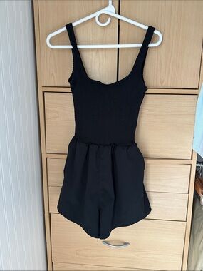 Black YPB Smocked Romper